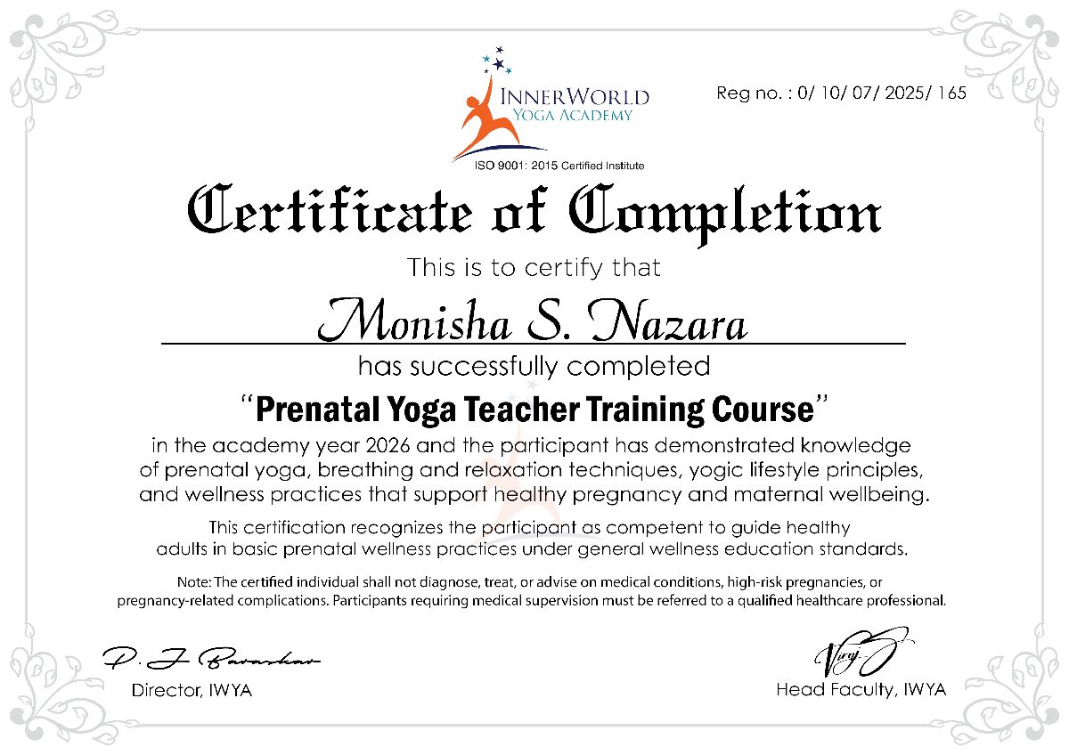 Monisha S Nazare, Yoga Teacher
