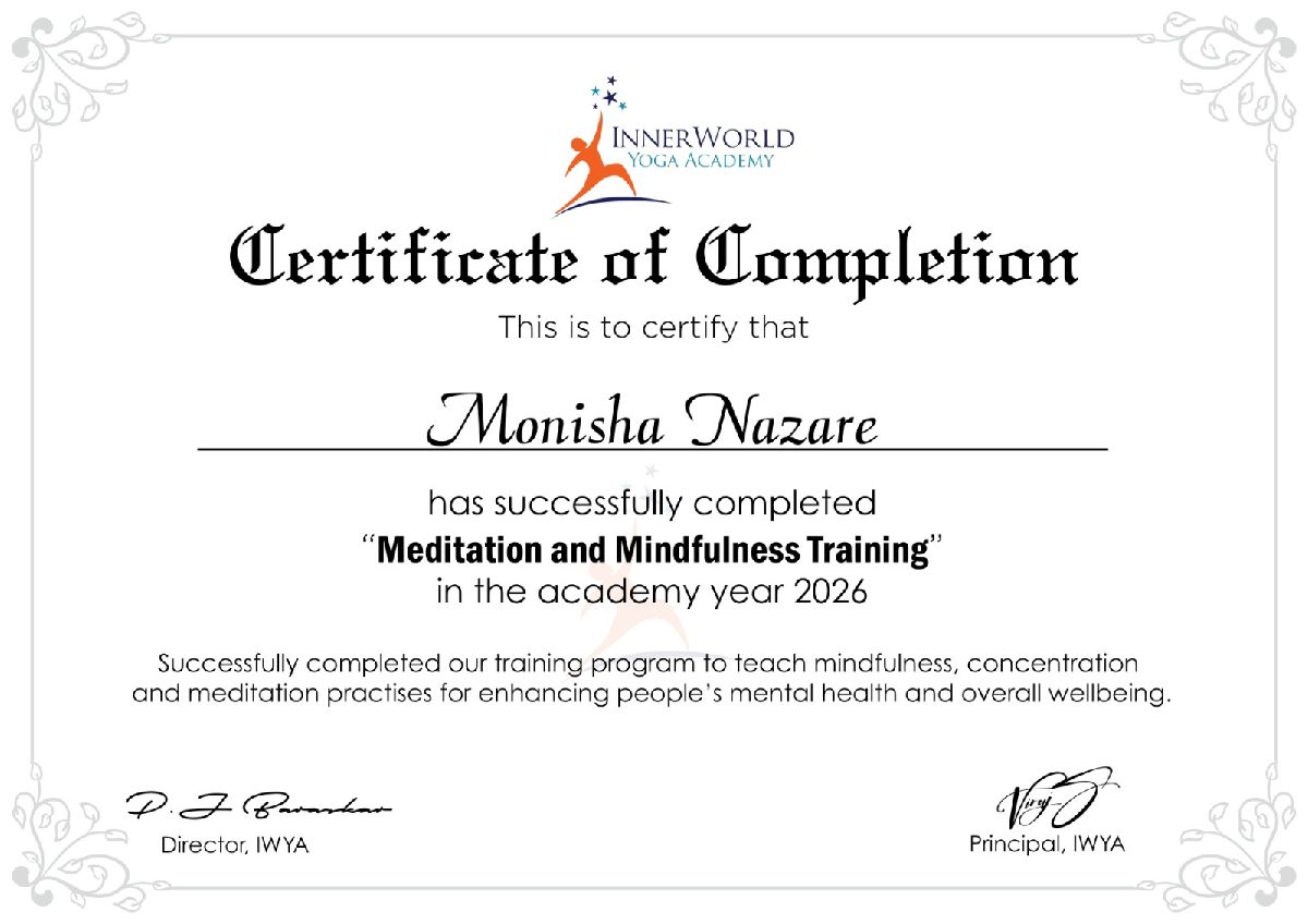 Monisha S Nazare, Yoga Teacher